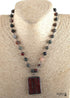 Boho Necklace, RH Jade Amazonite, Square Green Natural Stone